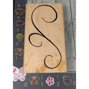 DeNami Design Swirl 2001 Rubber Stamp Wood #K117
